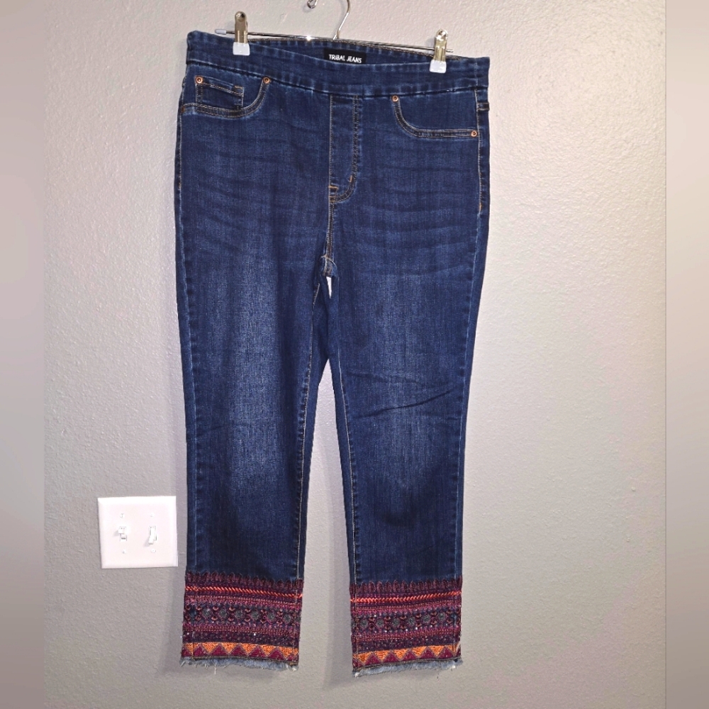 Tribal Jeans Embellished Ankle Pants Size 12P